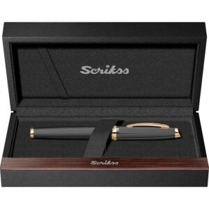 390 Roller Kalem: Mat Siyah ve Altın Zarafet